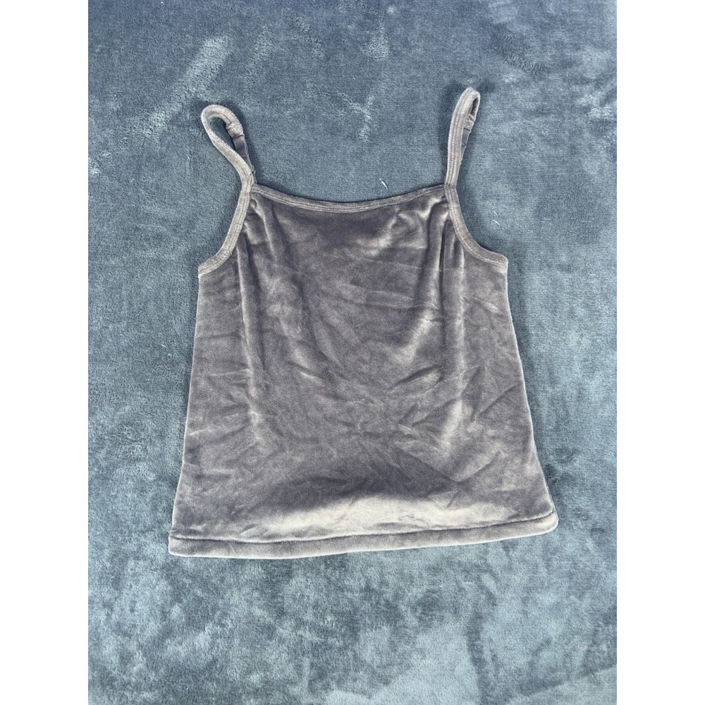 Skims Sienna Velour Brown Crew Neck Tank, Size Large